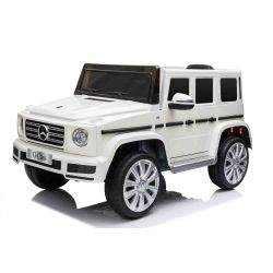 Električni autić Mercedes G500 12V, bijeli, 2.4 GHz daljinski upravljač, USB/SD ulaz, ovjes, litijeva baterija, LED svjetla, ORIGINALNA registracija