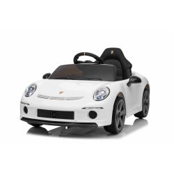 Električni autić RUF GT 12V, bijeli, Otvarajuća vrata, 2.4 GHz daljinski upravljač, LED svjetla sprijeda i straga, USB/Aux ulaz, litijeva baterija, 2 X 35W motor, ORIGINALNA registracijska dozvola