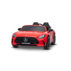 Električni autić Mercedes GT63 AMG 24V s 4x4 pogonom, crveni, dvosjed, podesivo vozačevo sjedalo, mekani EVA kotači, 2,4 GHz daljinski upravljač, USB/Bluetooth, motori od 200 W, ovjes, litijeva baterija, LED svjetla sprijeda i straga, ORIGINALNA registrac