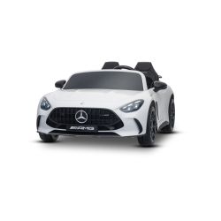 Električni autić Mercedes GT63 AMG 24V s 4x4 pogonom, bijeli, dvosjed, podesivo vozačevo sjedalo, mekani EVA kotači, 2,4 GHz daljinski upravljač, USB/Bluetooth, motori od 200 W, ovjes, litijeva baterija, LED svjetla sprijeda i straga, ORIGINALNA registrac