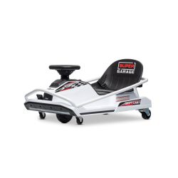 Beneo Drifting Kart 24V, bijeli, 300W motor bez četkica, litijeva baterija, Drift način rada s brzinom od 14 km/h, čvrsta željezna konstrukcija, sigurnosni pojas, sportsko sjedalo, multifunkcionalni volan