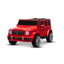 Električni autić Mercedes-Benz G63 AMG 4x4 Dvosjed 24V, crveni, MP3 player s USB/AUX i Bluetooth priključkom, 4x4 pogon, litijeva baterija, EVA kotači s ovjesom, umjetna koža, daljinski upravljač, licencirani