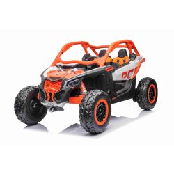 Can-am Maverick 24V električni auto, naranča, dvosjed, stražnji ovjes, 2,4 Ghz daljinski upravljač, Prijenosna litijeva baterija, 4 x 200W motora, EVA kotači, kožna sjedala, MP3 player s USB/SD ulazom, Licencirano