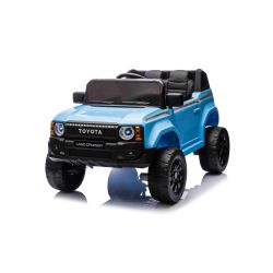 Električni autić Toyota Landcruiser 12V, plavi, široko jedno sjedalo, 2.4 GHz daljinski upravljač, USB / AUX ulaz, Bluetooth, ovjes, litijeva baterija, LED svjetla, 2 X 25W motor, ORIGINALNA registracija