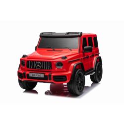 Električni automobil Mercedes-Benz G63 AMG 4x4² Dvosjed 12V, crveni, MP3 Player sa USB/AUX ulazom, 4x4 pogon, Baterija 12V14Ah, EVA felge sa ovjesom, Kožna sjedala, Daljinski upravljač, Licenca