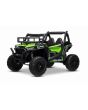 Dječji auto na akumulator UTV 24V, zeleni, dvosjed, 2 x 200 W motor, Litijeva baterija, EVA kotači, ovjes osovine, električna kočnica, tapecirano sjedalo, 2.4 GHz daljinski upravljač, USB, AUX