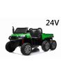 Traktor na akumulator RIDER 6X6 24V s pogonom na četiri kotača 4X 200W, 24V/10Ah baterija, EVA mekani kotači, široko duplo sjedalo, ovjes, 2,4 GHz daljinsko upravljanje, dvosjed, MP3 player s ulazima za USB/SD, Bluetooth