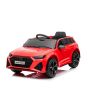 Audi RS6 električni auto, 12V, kožno sjedalo, 2.4GHz daljinski upravljač, USB ulaz, LED svjetla, 12V baterija, mekane EVA felge, 2 X MOTOR, crveni, ORIGINALNA dozvola