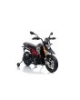 Električni dječji motocikl APRILIA DORSODURO 900, licencirani, 12 V, mekani kotači EVA, motor 2 x 18 W, 12V baterija, ovjes, metalni okvir, metalna vilica, pomoćni kotači, sivi