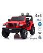 Dječji auto na akumulator JEEP Wrangler, crveni, duplo kožno sjedalo, jednosjed, radio s Bluetooth i USB ulazom, 4x4 pogon, Litijeva baterija, EVA kotači, ovjes osovina, 2.4 GHz daljinsko upravljanje, licencirani