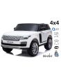 Električni dječji automobil Range Rover, bijeli, dva kožna sjedala, LCD zaslon s USB ulazom, 4x4 pogon, 2x 12V7Ah baterija, EVA kotači, ovjes osovina, paljenje na ključ, 2.4 GHz Bluetooth daljinski upravljač