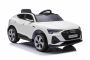 Dječji auto na akumulator Audi E-tron Sportback 4x4 bijeli, sjedalo od skaja, 2,4 GHz daljinski upravljač, mekani EVA kotači, USB/Aux ulaz, bluetooth, ovjes na svim kotačima, baterija 12V/7Ah, LED svjetla, 4 X 25W motor, ORIGINALNA licenca