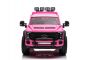 Dječji auto na akumulator Ford Super Duty 24V pink, dvosjed, 4x4 pogon s 24V motorima visokih performansi, dvostruki stražnji EVA kotači, daljinski upravljač 2,4 GHz, LED svjetlosna rampa, MP3 player s USB ulazom, ORIGINALNA licenca