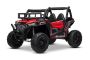 Dječji auto na akumulator UTV 24V, crveni, dvosjed, 2 x 200 W motor, Litijeva baterija, EVA kotači, ovjes osovine, električna kočnica, tapecirano sjedalo, 2.4 GHz daljinski upravljač, USB, AUX