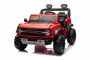 Električni autić Ford Bronco XL s pogonom na stražnje kotače, licenciran (dvosjed), crveni, litijska baterija, visoka šasija, dva sjedala, ovjes stražnje osovine, daljinski upravljač 2,4 GHz, MP3 player s USB ulazom, LED svjetla