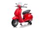 Električni motocikl Vespa 946 također sa rikverc, crvena, sa pomoćnim kotačima, Licenca, 2 x 6V Baterija, 2x 30W Motor, Kožno sjedalo, MP3 Player sa USB ulazom