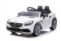 Dječji auto na akumulator Mercedes-Benz SLC 12V, bijeli, sjedalo od skaja, 2,4 GHz daljinski upravljač, USB/AUX ulaz, stražnji ovjes, LED svjetla, mekani EVA kotači, 2x 30W motor, ORIGINALNA licenca