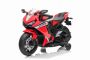 Dječji motocikl na akumulator HONDA CBR 1000RR, licencirani, 12V baterija, sjedalo od skaja, plastični kotači, 30W motor, LED svjetla, masivni okvir, pomoćni kotači, crveni