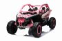 Can-am Maverick električni auto, Ružičasta, dvosjed, stražnji ovjes, 2,4 Ghz daljinski upravljač, prijenosna baterija, 4 x 35W motora, EVA kotači, kožna sjedala, MP3 player s USB/SD ulazom, Licencirano