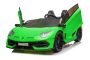 Dječji auto na akumulator Lamborghini Aventador 24V, zeleni lakirani, MP4, PU sjedala, vrata na okomito otvaranje, 2 x 45W motor, dalj. upravljač 2,4 Ghz, 24V baterija, osvijetljeni kotači, mekani EVA kotači, ovjes, lagani start, licencirani