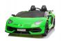 Dječji auto na akumulator Lamborghini Aventador 24V, zeleni lakirani, MP4, PU sjedala, vrata na okomito otvaranje, 2 x 45W motor, dalj. upravljač 2,4 Ghz, 24V baterija, osvijetljeni kotači, mekani EVA kotači, ovjes, lagani start, licencirani