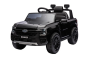 Električni autić FORD Ranger 12V, crna, Kožno sjedalo, 2,4 GHz daljinski upravljač, Bluetooth / USB ulaz, Ovjes, 12V baterija, Plastični kotači, 2 X 30W MOTOR, ORIGINALNA licenca
