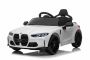 BMW M4 električni auto, bijeli, 2.4 GHz daljinski upravljač, USB / Aux ulaz, ovjes, 12V baterija, LED svjetla, 2 X MOTOR, ORIGINALNA dozvola