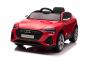 Električni autić Audi E-tron Sportback 12V, crveni, široko jednosjedno sjedalo s pojasom u tri točke, 2,4 GHz daljinski upravljač, USB/AUX ulaz, ovjes, litijeva baterija, LED svjetla, 2 X 25W motor, ORIGINALNA registracija
