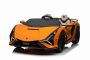 Električni automobil Lamborghini Sian 4X4, narančasti, 12V, 2.4 GHz daljinski upravljač, USB / AUX ulaz, Bluetooth, ovjes, vrata s vertikalnim otvaranjem, mekani EVA kotači, LED svjetla, ORIGINALNA licenca