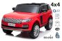 Dječji auto na akumulator Range Rover, crveni, dva kožna sjedala, LCD zaslon s USB ulazom, 4x4 pogon, 2x 12V7Ah baterija, EVA kotači, ovjes osovina, paljenje na ključ, 2.4 GHz Bluetooth daljinski upravljač