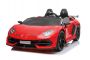 Dječji auto na akumulator Lamborghini Aventador 12V, crveni, vrata na okomito otvaranje, 2 x 12V motor, 12V baterija, daljinsko upravljanje 2,4 Ghz, mekani EVA kotači, ovjes, lagani start, Mp3 uređaj s USB ulazom, originalna licenca 