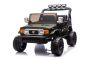 Električni autić Toyota FJ Cruiser XXL s 4x4 pogonom, licenciran (dvosjed), zeleni, prijenosna litijeva baterija, visoka šasija, dva sjedala, stražnja ovjesna osovina, 2,4 GHz daljinski upravljač, MP3 player s Bluetoothom, LED svjetla