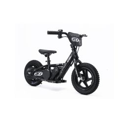 Dječji električni izbacivač RIRIBIKE RTX3 24V (12"), crni, Litijeva baterija, 100W motor, Disk kočnica, Podesivo mekano PU sjedalo