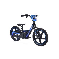 Dječji električni izbacivač RIRIBIKE RTX6 24V (16"), plavi, litijska baterija, 250W motor, disk kočnica, podesivo mekano PU sjedalo