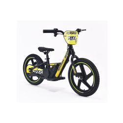Dječji električni izbacivač RIRIBIKE RTX6 24V (16"), žuti, Litijeva baterija, Motor 250W, Disk kočnica, Podesivo mekano PU sjedalo