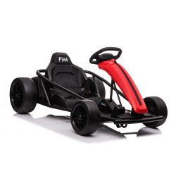 Dječje karting vozilo na akumulator ALP-TREKK 24V, crvena, glatki kotači za driftanje, 2 x 350W motor, Drift režim rada s brzinom do 13 Km/h, 24V baterija, masivna konstrukcija