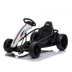 Dječje karting vozilo na akumulator ALP-TREKK 24V, bijela, glatki kotači za driftanje, 2 x 350W motor, Drift režim rada s brzinom do 13 Km/h, 24V baterija, masivna konstrukcija