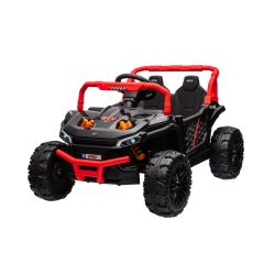 Električni autić UTV Small 12V, crni, pogon na stražnje kotače, 12V baterija, plastični kotači, široko dvostruko sjedalo, 2,4 GHz daljinski upravljač, jednosjed, MP3 player s USB/SD ulazom, LED svjetla