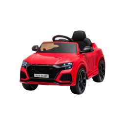 Dječji auto na akumulator Audi RSQ8, crveni, licencirani, USB ulaz, kožno sjedalo, 2x 35W motor, 12V/7Ah baterija, 2,4 Ghz daljinski upravljač, mekani EVA kotači, LED svjetla, lagani start, ORIGINALNA licenca