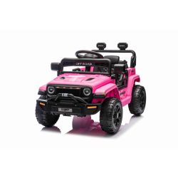 Električni autić OFFROAD NOVO s pogonom na stražnje kotače, roza, Litijska baterija, Visoka šasija, široko sjedalo, Ovjesne osovine, 2,4 GHz Daljinski upravljač,  LED svjetla