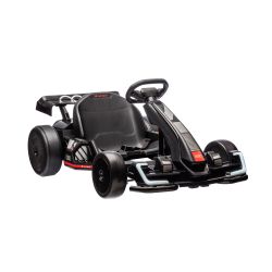 Licencirani drift kart AUDI 24V, crni, LED svjetla, 2 x 150W motor, Drift mod s brzinom od 12 Km/h, 24V baterija, čvrsta željezna konstrukcija, podesivo sjedalo, MP3 Player