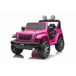 Dječji auto na akumulator JEEP Wrangler, Ružičasta, duplo kožno sjedalo, jednosjed, radio s Bluetooth i USB ulazom, 4x4 pogon, Litijeva baterija, EVA kotači, ovjes osovina, 2.4 GHz daljinsko upravljanje, licencirani