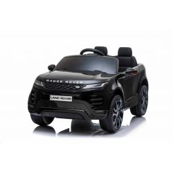 Dječji auto na akumulator Range Rover EVOQUE, jednosjed, crni, kožno sjedalo, MP3 player s ulazom za USB/SD kartice, pogon 4x4, baterija 12V10AH, EVA kotači, stražnji ovjes, ključ s 3 položaja, 2,4 GHz Bluetooth daljinski upravljač, licencirani