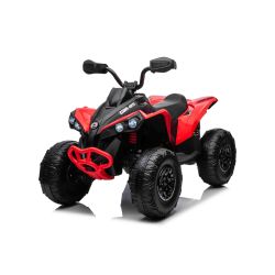 Električni četverocikl Can-am Renegade, crveni, jednosjed, prednji i stražnji ovjes, LED svjetla, 12V baterija, 2 x 35W motori, mekani EVA kotači, MP3 player s USB/AUX ulazom, Licencirano