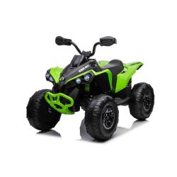 Električni četverocikl Can-am Renegade, zeleni, jednosjed, prednji i stražnji ovjes, LED svjetla, 12V baterija, 2 x 35W motori, mekani EVA kotači, MP3 player s USB/AUX ulazom, Licencirano