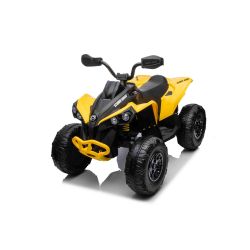 Električni ATV Can-am Renegade, žuti, jednosjed, prednji i stražnji ovjes, LED svjetla, 12V baterija, 2 x 35W motori, mekani EVA kotači, MP3 player s USB/AUX ulazom, Licencirano