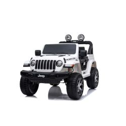 Dječji auto na akumulator JEEP Wrangler, Bijela, duplo kožno sjedalo, jednosjed, radio s Bluetooth i USB ulazom, 4x4 pogon, Litijeva baterija, EVA kotači, ovjes osovina, 2.4 GHz daljinsko upravljanje, licencirani