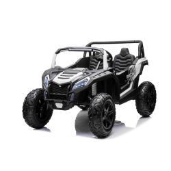 Električni automobil UTV XXL 24V, bijeli, dvosjed, motori snage 180 W, gumeni kotači na napuhavanje, amortizirane stražnje osovine, disk kočnica, tapecirano sjedalo, podesivi volan, bluetooth, MP3 uređaj s USB ulazom