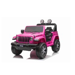 Dječji auto na akumulator JEEP Wrangler, Ružičasta, duplo kožno sjedalo, jednosjed, radio s Bluetooth i USB ulazom, 4x4 pogon, Litijeva baterija, EVA kotači, ovjes osovina, 2.4 GHz daljinsko upravljanje, licencirani
