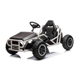 Električni karting SPORT-KART 24V, crni, EVA kotači, kožno sjedalo, 2 x 50W motor, 24V baterija, masivna metalna konstrukcija